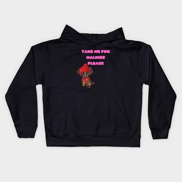 Walkies Kids Hoodie by Elgea Creations